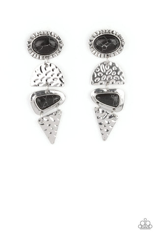 Earthy Extravagance - Black Paparazzi Earrings (#4742)