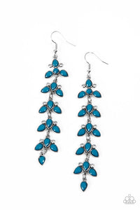 Fanciful Foliage - Blue Paparazzi Earrings (#4588)