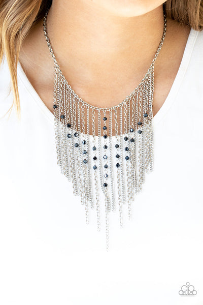 First Class Fringe - Blue Paparazzi Necklace (#2676)