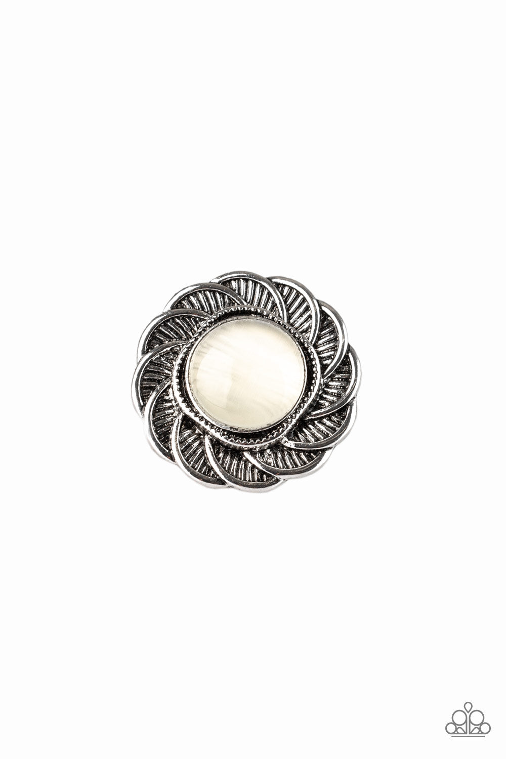 Paparazzi Wide Back Ring - Gardenia Glow - White (R022)