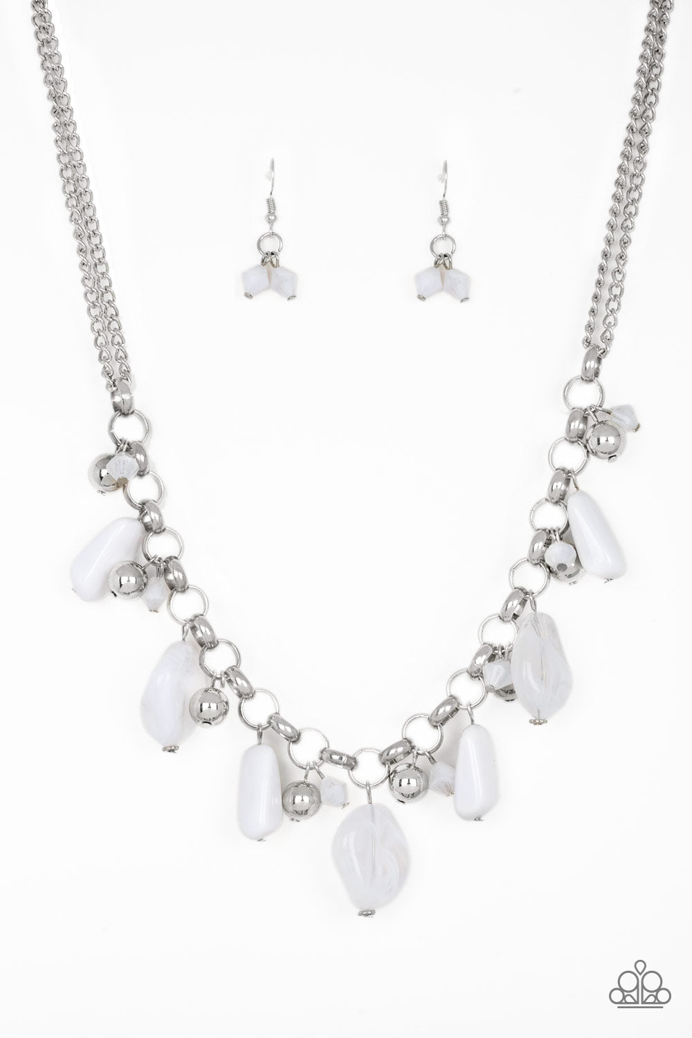 Paparazzi Necklace - Grand Canyon Grotto - White (PZ-504)