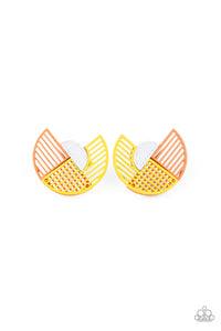 Its Just an Expression - Yellow Paparazzi Earrings