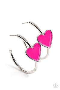 Kiss Up - Pink Paparazzi Earrings