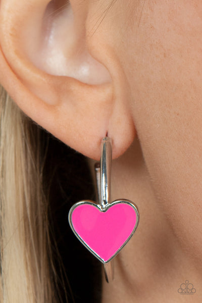 Kiss Up - Pink Paparazzi Earrings