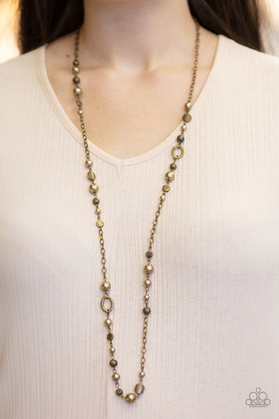 Paparazzi Long Necklace - Make An Appearance - Brass (#1209)