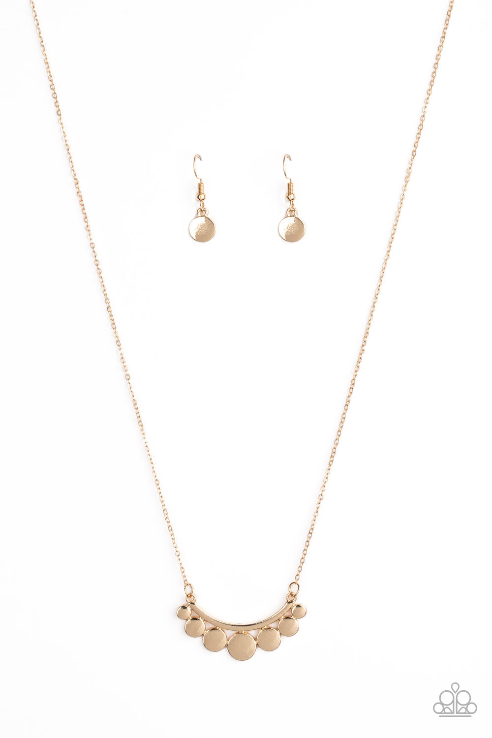 Melodic Metallics - Gold-Paparazzi Necklace (PZ-1030)