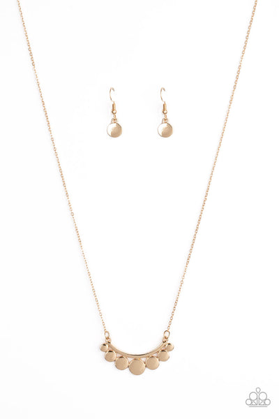 Melodic Metallics - Gold-Paparazzi Necklace (#1030)