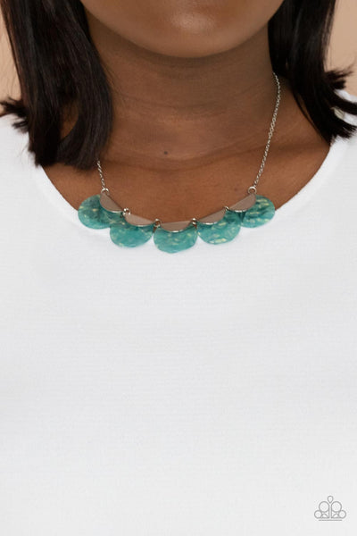 Mermaid Oasis - Blue Paparazzi Necklace (#4215)