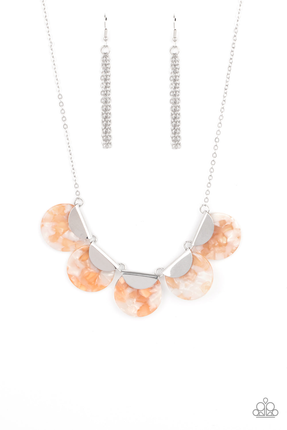 Mermaid Oasis - Orange Paparazzi Necklace (#4878)