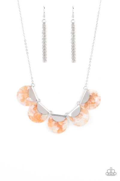 Mermaid Oasis - Orange Paparazzi Necklace (#4878)
