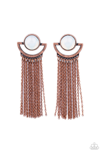 Opal Oracle - Copper Paparazzi Earrings (#3137)