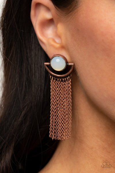 Opal Oracle - Copper Paparazzi Earrings (#3137)
