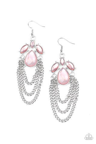 Opalescence Essence - Pink-Paparazzi Earrings (#2035)