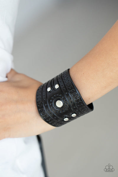 Orange County - Black Paparazzi Wrap Bracelet