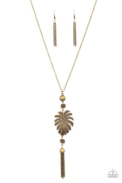 Palm Promenade - Brass Paparazzi Necklace (#3284)