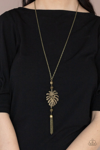 Palm Promenade - Brass Paparazzi Necklace (#3284)