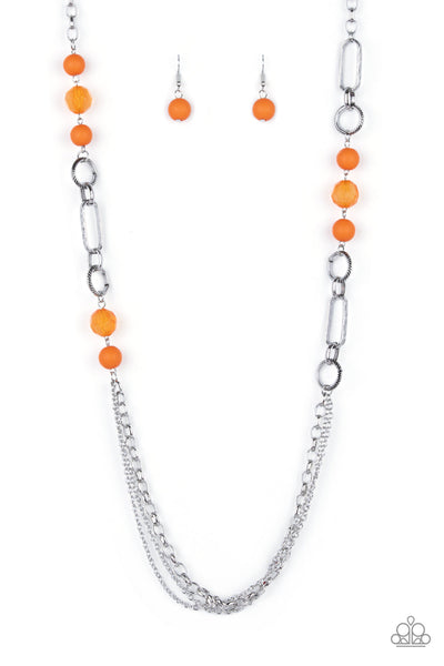 POP-ular Opinion - Orange Paparazzi Necklace (#2640)