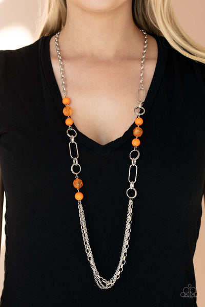 POP-ular Opinion - Orange Paparazzi Necklace (#2640)