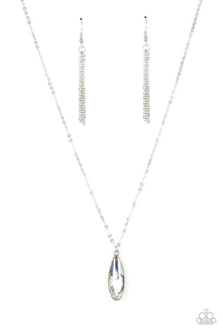 Prismatically Polished - White Paparazzi Necklace (#4655)