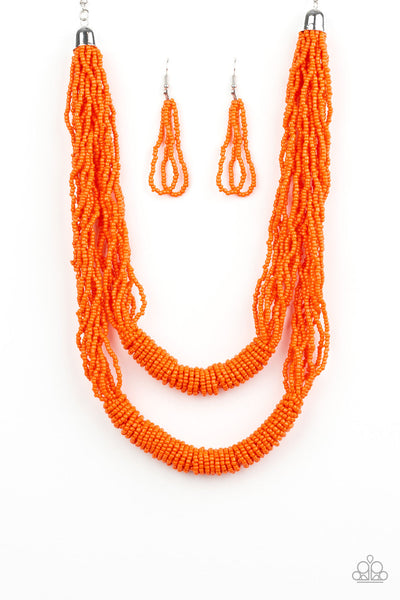 Right As RAINFOREST - Orange-Paparazzi Necklace (PZ-639)