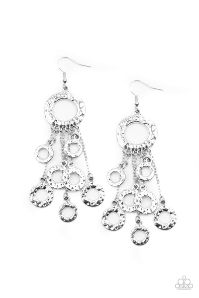Right Under Your NOISE - Silver Paparazzi Earrings