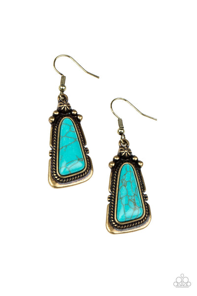 Sahara Solitude - Brass Paparazzi Earrings