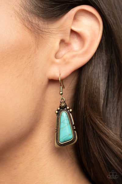 Sahara Solitude - Brass Paparazzi Earrings