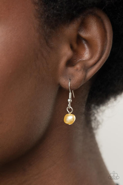 Seaside Shimmer - Yellow Paparazzi Necklace (#4888)