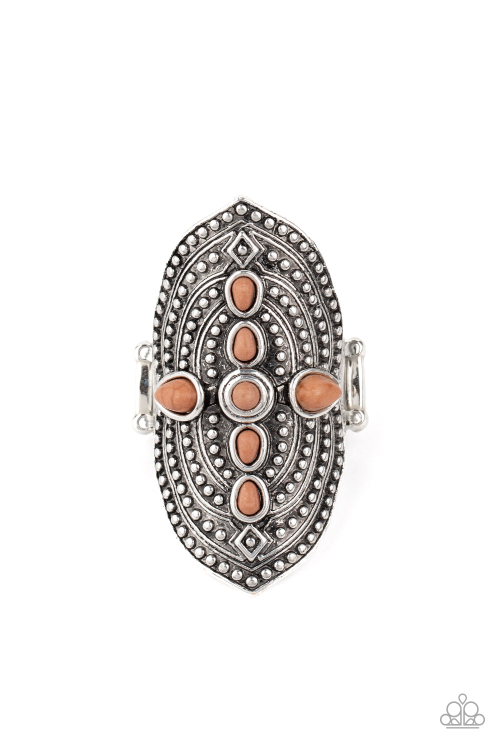 Shield in Place - Brown Paparazzi Ring (R191)