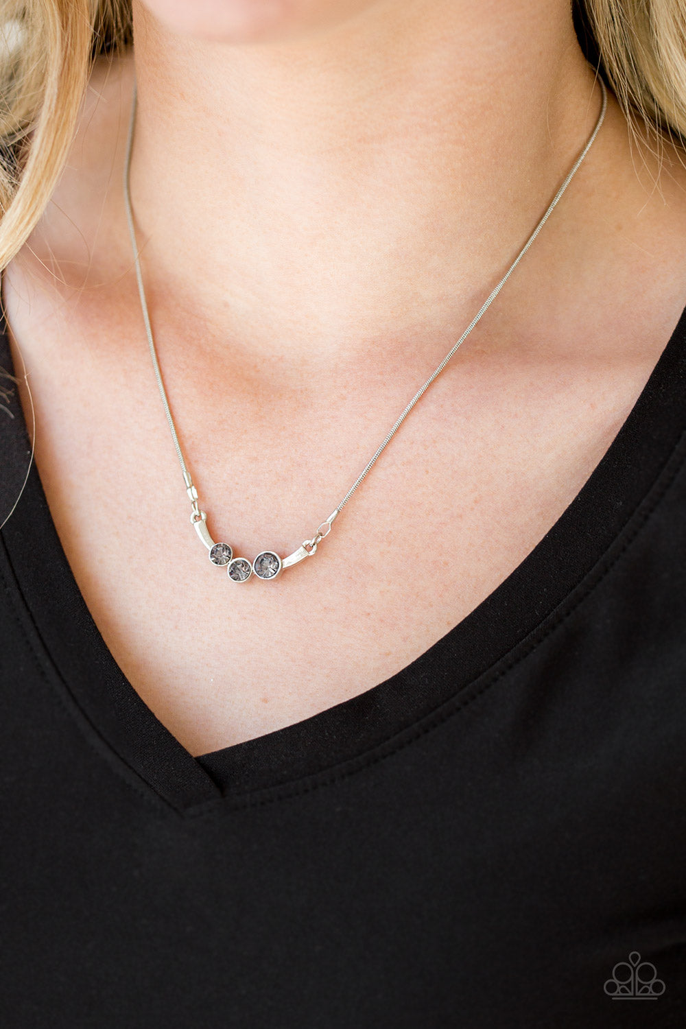 Sparkling Stargazer - Silver Paparazzi Necklace (PZ-1057)