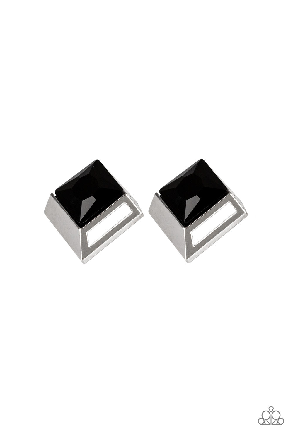 Stellar Square - Black Paparazzi Earrings