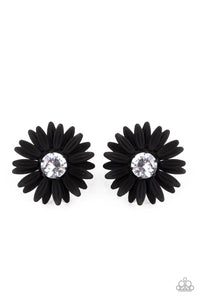 Sunshiny DAIS-y - Black Paparazzi Earrings