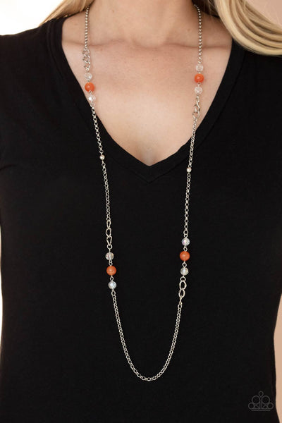 Teasingly Trendy - Orange Paparazzi Necklace