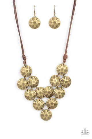 Token Treasure - Brass Paparazzi Necklace (#4014)