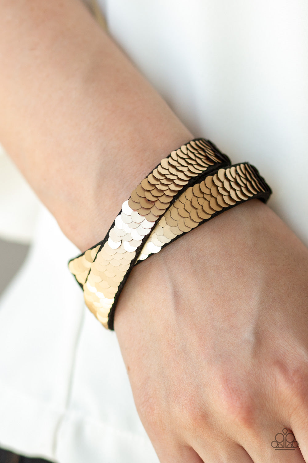 Under The SEQUINS - Brown Paparazzi Wrap Bracelet (DW102)