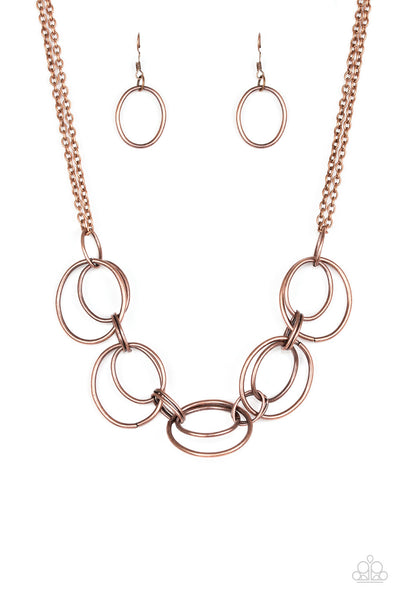 Urban Orbit - Copper Paparazzi Necklace (#1731)