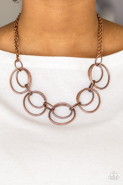 Urban Orbit - Copper Paparazzi Necklace (#1731)