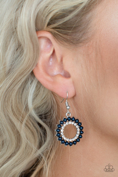 Wreathed In Radiance - Blue-Paparazzi Earrings