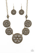 Paparazzi Necklace - Written In The STAR LILIES - Brass (PZ-771)
