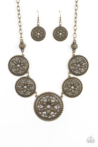 Paparazzi Necklace - Written In The STAR LILIES - Brass