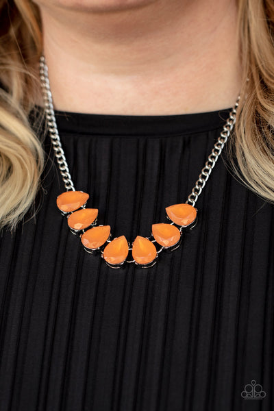 Above The Clouds - Orange Paparazzi Necklace