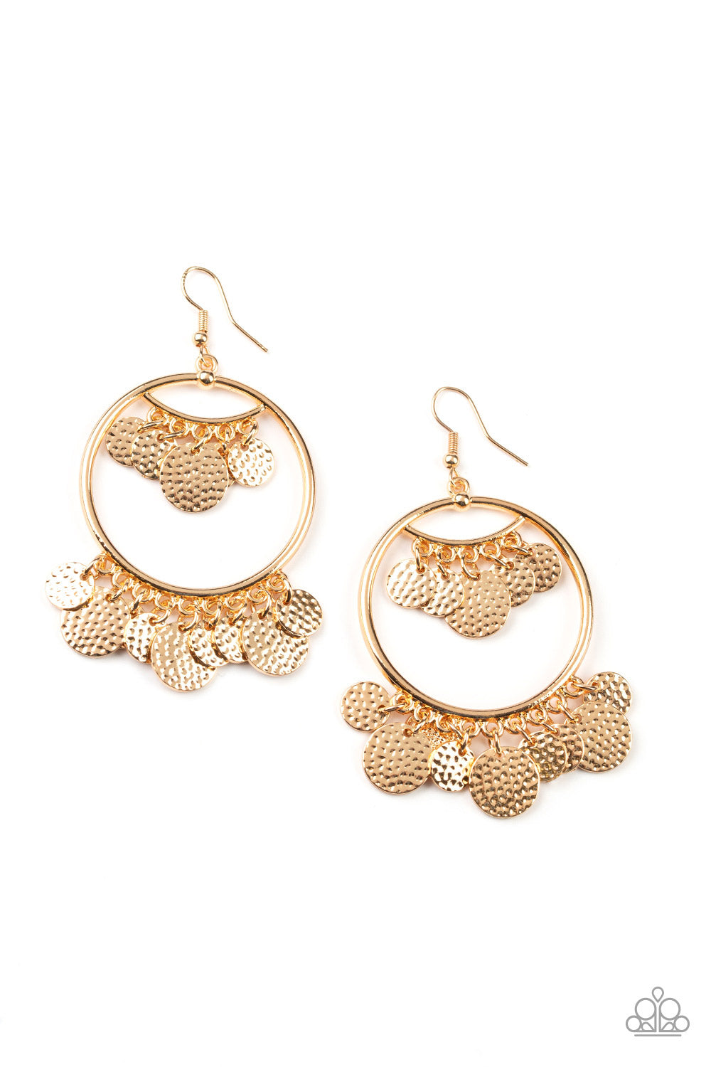 Paparazzi Earrings - All-CHIME High - Gold (PZ-701)