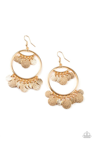Paparazzi Earrings - All-CHIME High - Gold (PZ-701)