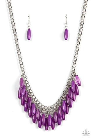 Beach House Hustle - Purple Paparazzi Necklace (#4842)