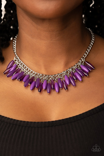 Beach House Hustle - Purple Paparazzi Necklace (#4842)