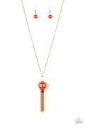 Belle of the BALLROOM - Orange-Paparazzi Necklace (PZ-684)