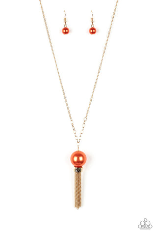 Belle of the BALLROOM - Orange-Paparazzi Necklace (PZ-684)