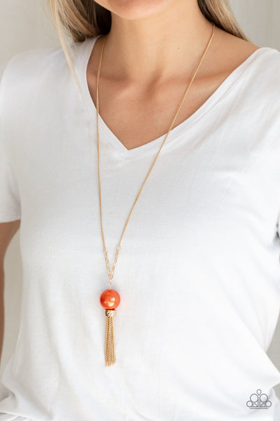 Belle of the BALLROOM - Orange-Paparazzi Necklace (PZ-684)