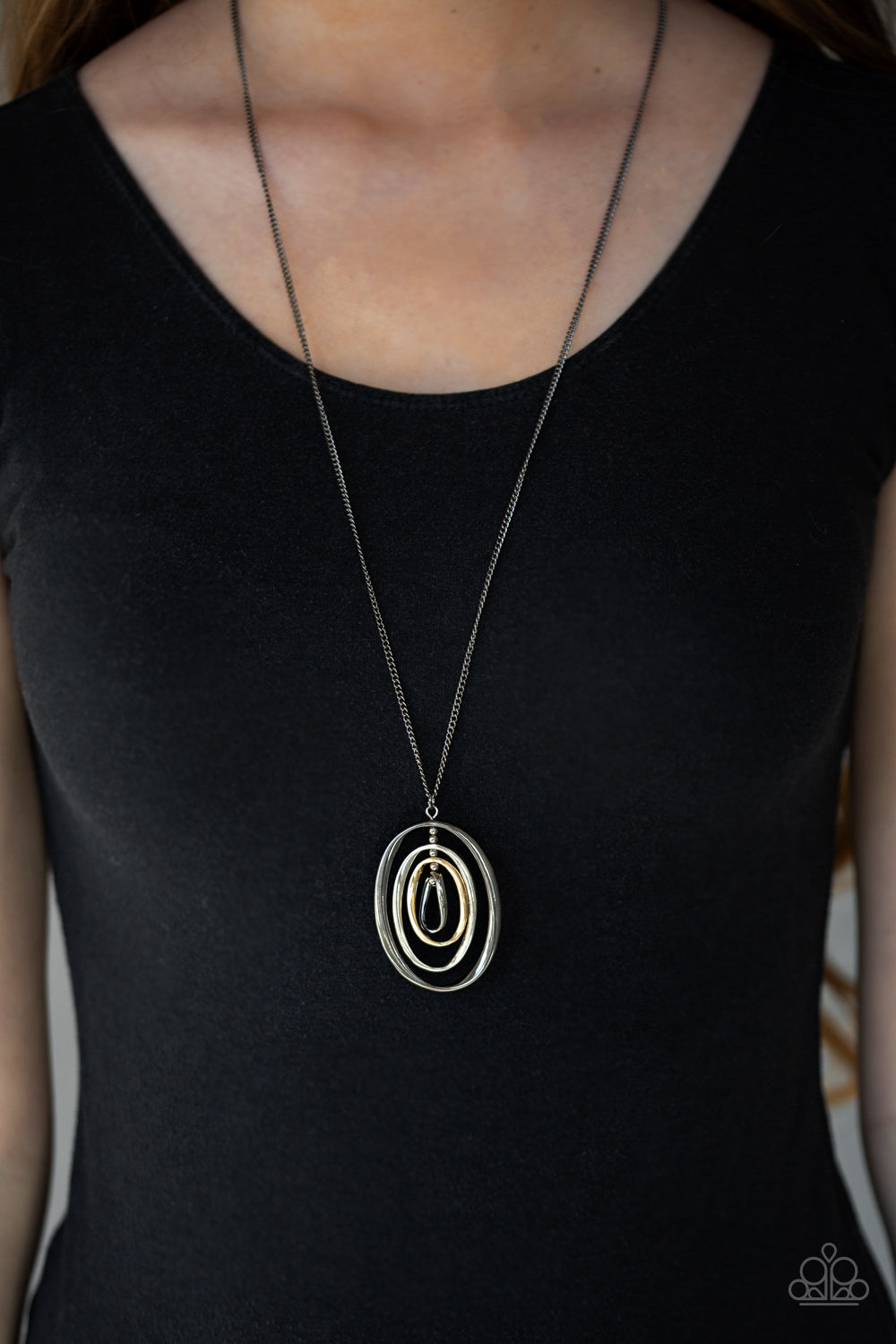 Paparazzi Necklace - Classic Convergence - Black (PZ-776)