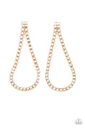 Diamond Drops - Gold-Paparazzi Earrings (PZ-852)